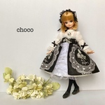リカちゃん服　ブライス服　ロリータドレス　黒い旋律