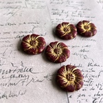 SALE【2コセット】JIRI＊IVANA#czech beads#チェコビーズ　flowerslim22㍉ burgundy bordeaux/bronze