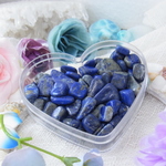 【お得品】ラピスラズリ さざれ石 浄化用75ｇ 大粒 お守り 紺色 ネイビー インテリア ハートケース付 天然石H37②