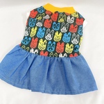 38.54.30翌日発送♡フレブル柄ワンピース黒フレブル服フレンチブルドッグパグ服