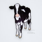 ホルスタインの子牛クロちゃん　牛　刺繍ワッペン