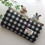 黒チェック　長財布