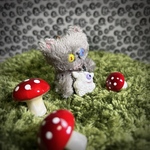 どこのコ？＃58 約6cmのぺたんコねこ オッドアイ キーホルダー付き  ハロウィン