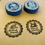 ミシン「Hand made」はんこ