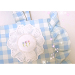 フリルのお花刺繍ブローチ