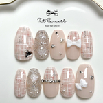 𝐍𝐨. 𝟖𝟗🎀ワンホンツイード【サイズオーダーネイルチップ】