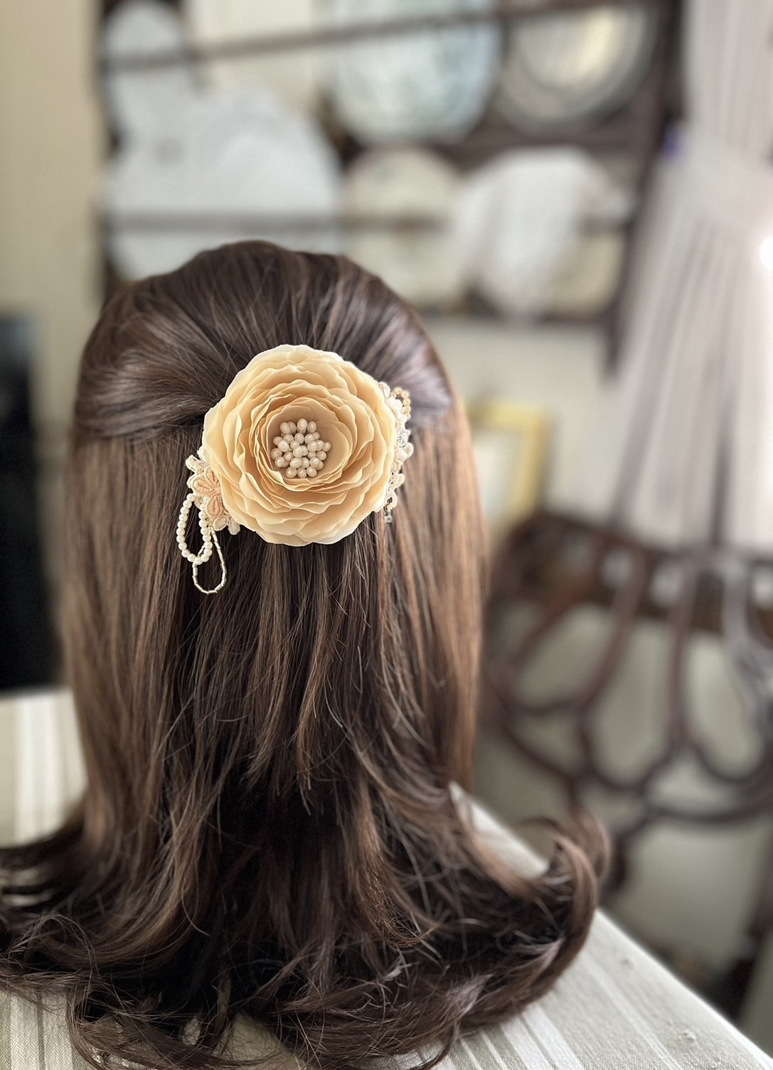 大きな薔薇のクリップ