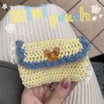 ❁【かぎ針編み】ミニポーチ　カードケース　定期入れ　小物入れ　コインケース　韓国