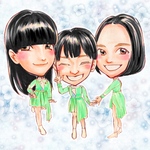 *似顔絵*ハガキ【３名描き】