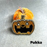 【 ハロウィンバッグチャーム 】 かぼちゃ パンプキン ビーズ刺繍 ブローチ ゴールド シルバー クリスタル 華やか