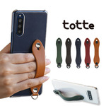 ベルト付きスマホケース 本革 「クリアtotte・ ティーポ」 姫路レザー スマホケースレザー　本革スマホケース　背面スマホケース　アイフォンケース　ハードケース　ほぼ全機種対応 透明ケース スタンド