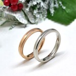 【ブライダル・結婚指輪に】刻印可・ミルグレイン・ミル打ち 2本セット アレルギー対応ステンレス316Ｌ 記念日 ギフト