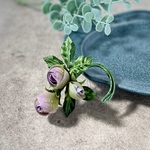布花🌿アンティークパープルのミニ薔薇のブローチ　入学式・卒業式にも