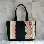 A4サイズ収納！クラシカルなインド刺繍リボンのトートバッグ
