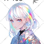 A-158 女の子 ステッカー 素材 コラージュ シール achashop