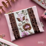 秋冬新作🤎インド刺繍リボン華やかポーチ  autumn pink ①✨用途いろいろ！