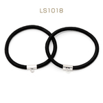 LS1018 30個 大特価商品! ヘアゴムパーツ ヘア金具 下カン付き 髪アップ ポニーテールゴム ブラックヘアゴム 約5.5cm 15 x（2ヶ）