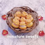 🧺再販🧺 ミニチュアスイーツ　シュークリーム欲張りセット　ミニチュアフード　ミニチュアパン