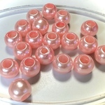20個 12mm 大穴 プラスチック パール ビーズ  コーラルピンク