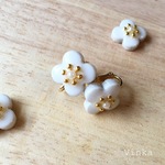 ＊Annabelle＊ White 〈タイルイヤリング・ピアス〉