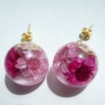 MilkyPink水中花ピアス
