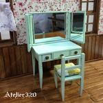 cocco4様専用 ドレッサー＆イス、ダイニング3点セット  1/12サイズ   ミニチュア家具 cco4