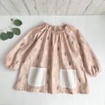 うみもようの長袖スモック（サーモンピンク）