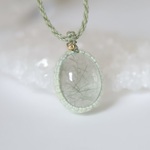 【アクチノライトインクオーツ】天然石のマクラメネックレス