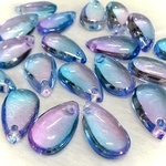 20個 13.5x8x5.5mm 穴：1mmドロップ ビーズ ブルー