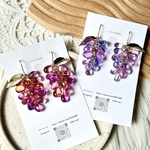 💙💜🩷グラデーショングレープピアス🍇