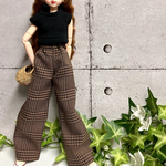グレンチェック☆ワイドパンツ・27㎝ドールの洋服