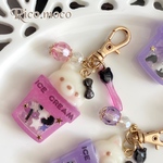 【ピンクくまちゃん】 ハロウィンアイスシェイカー🍨🩷 シャカシャカキーホルダー 蓄光 ハンドメイド ハロウィン イベント 1点