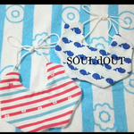 送料無料☆マリンカラーふんわりスタイ☆イニシャル入れ可☆ 