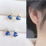 新作　シンプル　18k　18kgp　高品質　お洒落　上品　　大人可愛い　人気　Blue　ストーン　シルバー925　ピアス