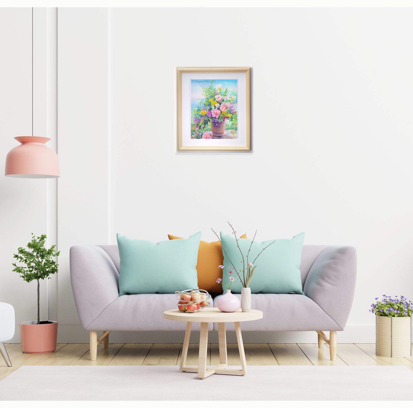 額装絵 アメリカで版画化 花の絵 絵画 花 フラワー フラワー