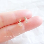 新作　シンプル　18k　18kgp　お洒落　上品　大人可愛い　繊細　Stone　デザイン　シルバー925　ピアス　