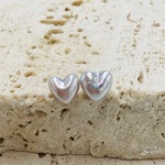 【e様専用】一点もの【希少】無穴　あこや真珠　ナチュラルカラー　ハートパールピアス、イヤリング