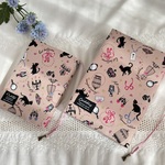 ブックカバー☆四六判サイズ（単行本ソフトカバー）文庫本サイズのおまけ付き♪　お洒落CAT