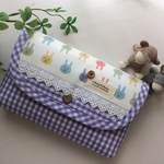 ラベンダーうさぎさん　母子手帳・通帳カードケース