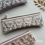 秋冬新作🍂インド刺繍リボンの大人ペンケース✨autumn garden♡ beige brown