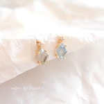 新作　数量限定　シンプル　高品質　繊細　大人可愛い　曇り　Blue stone　宝石　ダイヤ　ミニ　ピアス