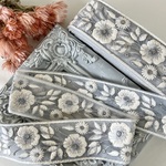 30cm/50cm  インド刺繍リボン  チュール  花柄  ブルー  #mt61