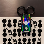 タキシード猫のマグネットミニはさみ（＋ポストカード3枚セット）