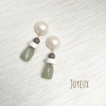 ヴィンテージビーズ×パールカボションピアス　イヤリング