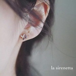 受注製作 ピアス ＊ butterfly ＆ purple flower pierce