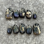 ハロウィンネイル💀🎃🕸🕷 ネイルチップ 手描きネイル