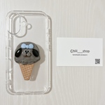 iPhoneケース　ハンドメイド　黒ゴマアイスクリーム　わんこ