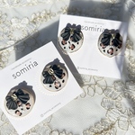 リボン ブラック ヒョウ柄 レオパード 秋 冬 カジュアル