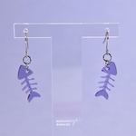 【10色】【再販】ラベンダー　薄紫　魚の骨　ピアス　イヤリング　a-l4　魚　骨