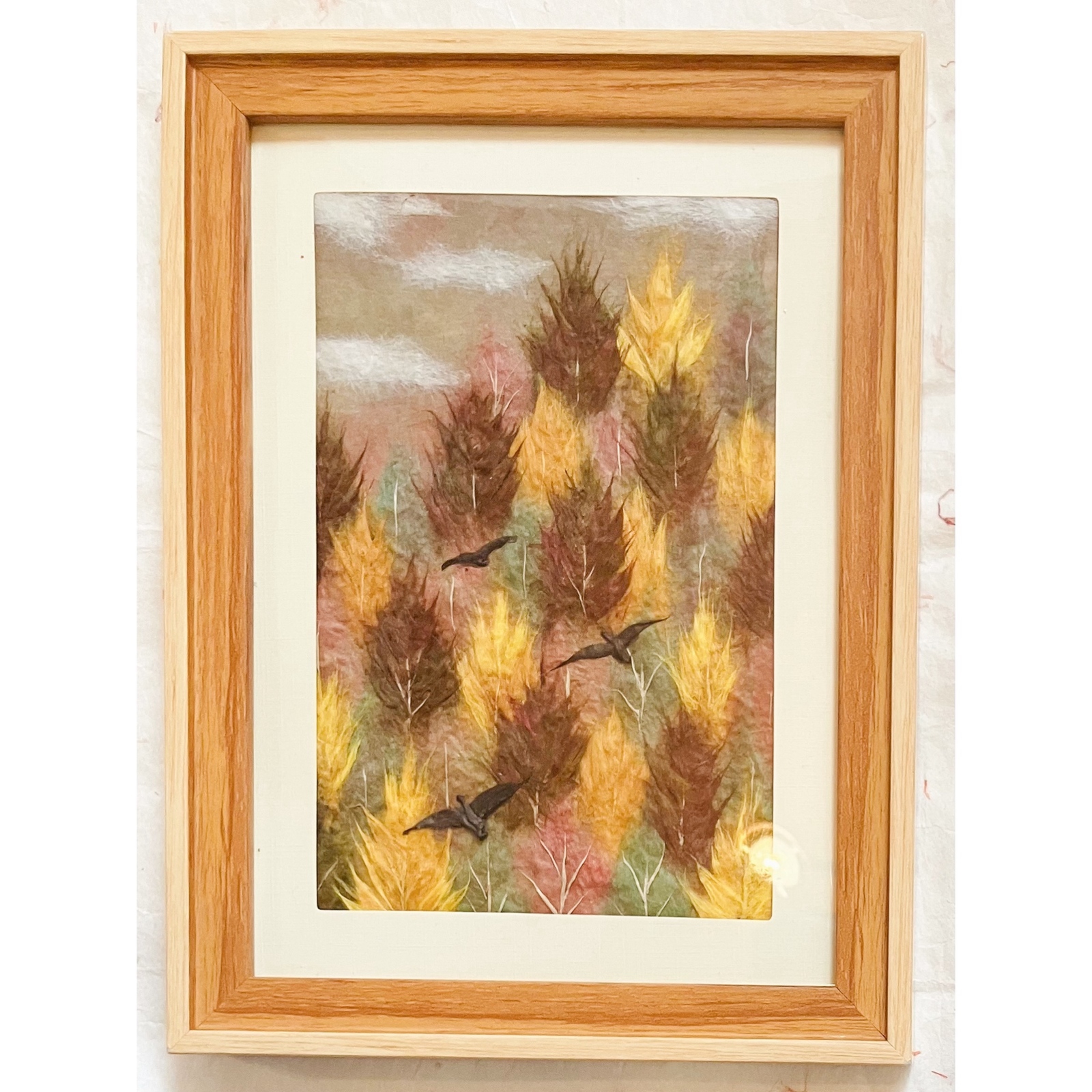 和紙ちぎり絵「Lily」 和紙のちぎり絵キット 花鳥風月－秋 No.096ススキ・トンボ F3